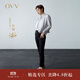 OVV【孫儷同款】春夏熱賣女裝簡約四面彈休閑直筒褲 黑色（凈色）08 M