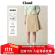ELAND衣戀半身裙女學(xué)院風(fēng)斜插袋不對(duì)稱設(shè)計(jì)百褶長(zhǎng)裙2025夏季新款 卡其色(35)Beige XS