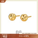 白嵐錘紋圓珠耳釘女S925銀耳飾養耳洞簡(jiǎn)約時(shí)尚小眾問(wèn)人家禮物送老婆 金色