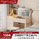 提尼米亞全實(shí)木梳妝臺(tái)臥室奶油風(fēng)現(xiàn)代簡(jiǎn)約小戶(hù)型翻蓋書(shū)桌化妝臺(tái)收納柜一體 80cm+凳-白色-FAS級(jí)進(jìn)口全實(shí)木 升級(jí)燈帶款-抽屜在左