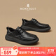 夢(mèng)特嬌（MONTAGUT）軟底皮鞋男秋季新款商務(wù)休閑鞋子頭層牛皮男鞋系帶大頭皮鞋男