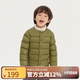 papa爬爬秋冬兒童羽絨服男女童輕羽絨內膽鎖溫戶外保暖 橄欖綠 110 cm