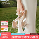 73Hours女鞋Hot Summer2025夏新款水鉆仙女風(fēng)方頭高跟拖鞋女外穿七夕禮物 透明-高跟7.5cm 35