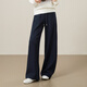 逸陽桑蠶絲羊毛闊腿褲女2025年秋新款直筒休閑褲 藏蘭色-常規(guī) 31