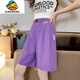 G.duck女童短褲西裝五分褲2026新款兒童中大童女孩休閑夏季薄款中褲夏裝 紫色 140 cm