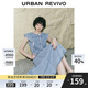 UR2025夏季新款女裝復古牛仔荷葉邊牛仔連衣裙UWG850114 藍色 M