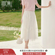香影白色網(wǎng)紗蓬蓬裙半身裙女2025夏季新款超仙小白裙a字仙女裙子 米白 M 160/84A/95-110斤