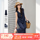 梵希蔓復古牛仔連衣裙女2025年夏季新款寬松休閑圓領(lǐng)無(wú)袖氣質(zhì)長(cháng)裙 M9821 牛仔藍 XL