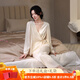 莫代爾高端冰絲綢睡衣女2025新款長(cháng)袖薄款仿真 絲高級感簡(jiǎn)約家居服套裝 T2432 L 105-130斤