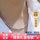 Tsful999足銀項鏈男士實心高級感潮流鎖骨鏈生日七夕情人節(jié)禮物男朋友 【足銀元寶鏈】（約50cm）