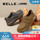 百麗休閑男鞋秋季新款真皮勃肯鞋方糖吐司工裝鞋8LT01CM4 灰單里低幫-1代（男款） 43 (265mm)
