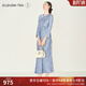 浮云堂.雅」星藍(lán).新中式改良提花旗袍氣質(zhì)連衣裙女裝2025夏藍(lán)色國(guó)風(fēng)裙子 星藍(lán) M