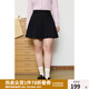 獨束大碼女裝韓系高腰百搭半身裙女2025春裝新款百褶裙A字裙短裙 靜謐黑 L (尺碼：2)