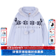 F426官方店國潮牌秋季新款情侶高級慵懶連帽毛領(lǐng)費爾島毛衣 藍色 L