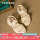 意爾康涼鞋女夏羅馬風(fēng)厚底沙灘鞋子女時(shí)尚簡(jiǎn)約女鞋 29127W 黃色 36 