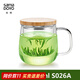 尚明（SAMADOYO）耐熱玻璃泡茶杯茶水分離帶過(guò)濾花茶杯居家辦公帶蓋帶把個(gè)人綠茶杯 380ml