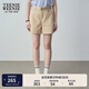 Teenie Weenie【贈送腰帶】小熊短褲女夏季簡約風(fēng)高腰休閑短褲時尚女 卡其色 S (160)