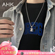 AHK26字母鈦鋼項鏈男女士百搭潮流情侶吊墜七夕情人節禮物送男女朋友 潮流滿(mǎn)鉆項鏈 【Z】+品牌禮盒