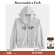 ABERCROMBIE & FITCH【經(jīng)典LOGO】女裝25秋冬新款美式寬松衛衣連帽外套KI185-5011 淺灰色 S (165/92A) 尺碼偏大，建議小一碼