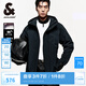 杰克·瓊斯（JACK&JONES）男裝冬季款男士百搭個(gè)性帥氣魔術(shù)貼拉鏈防風(fēng)連帽外套羽絨服 黑色E40 黑色E40 S 170