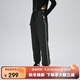 艾萊依（ERAL）收腳新款羽絨褲女士拼接收腰長(cháng)款時(shí)尚通勤鴨絨褲長(cháng)褲 炭黑 L 165【建議130-145斤】