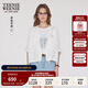 Teenie Weenie小熊牛仔外套2025夏季新款輕薄小個(gè)子短款上衣白色女 白色 M