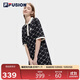 FILA FUSION斐樂(lè )官方潮牌女子連衣裙2024夏季透氣時(shí)尚寬松POLO領(lǐng)連身裙女裝