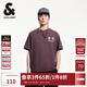 杰克·瓊斯（JACK&JONES）25年衣服男裝純棉短袖t恤男士夏季寬松潮流高端休閑賽車(chē)風(fēng)半袖 E16莓紫色 常規 3XL