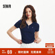 森馬（Semir）polo衫女短款收腰翻領(lǐng)襯衫25夏刺繡涼感緊身T恤辣妹109325115005