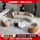 居筑（JUZHU）弧形沙發(fā)客廳2025新款現(xiàn)代簡(jiǎn)約美容院休息區(qū)高檔酒店大堂接待沙發(fā) 三人沙發(fā)長(zhǎng)2.0米 升級(jí)貓爪科技皮耐臟耐磨【咖色 質(zhì)保三年】