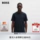 BOSS博斯【七夕節(jié)禮物】男士徽標(biāo)飾片棉質(zhì)平紋針織短袖T恤 404-深藍(lán)色 2XL