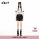 DZZIT地素撞色短袖T恤春秋新款小鳥(niǎo)釘珠字母印花美式復古女 白色 XS