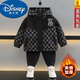迪士尼（Disney）男童秋冬加絨外套2025新款洋氣兒童冬季加厚棉服帥寶寶夾棉派克服 黑色 小熊夾棉 130
