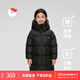 保姆鵝 兒童羽絨服長(cháng)款巨厚高充絨防風(fēng)保暖中大童寶寶冬裝外套 炭黑 150