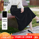 婭麗達復古絲絨半身裙女2024秋季新款遮胯傘裙高腰a字裙中長(cháng)裙子 黑色 常規 (A0) XL