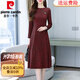 皮爾卡丹（pierre cardin）高檔中年媽媽洋氣秋裝連衣裙女春秋季2025新款小個(gè)子減齡氣質(zhì)裙子 紅色常規(guī)款《遮肚子顯瘦減齡裙子/高端精致時(shí)尚奢華大 M