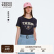 Teenie Weenie小熊女裝字母T恤2025夏季新款休閑學(xué)院運(yùn)動(dòng)撞色短袖 藏青色 M
