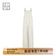 美洋（MEIYANG）大舒服背帶衣棉麻混紡元?dú)鉁p齡休閑度假背帶褲/裙時(shí)尚氣質(zhì)背帶裙 杏色黑條（背帶褲加長(zhǎng)版） L