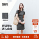 森馬（Semir）連衣裙女圓領(lǐng)收腰彈力針織裙2025夏刺繡休閑短裙辣妹109325114001