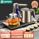 容聲全自動(dòng)上水電熱水壺茶臺燒水壺熱水壺燒水器上水茶盤(pán)電茶壺茶具泡茶器全套燒水壺燒水煮茶一體機 0.8L 升級燈柱款防燙保溫