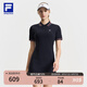 FILA 斐樂(lè )官方女裝連衣裙2025夏新款網(wǎng)球運動(dòng)簡(jiǎn)約基礎翻領(lǐng)修身連身裙 RD寶藍-NV L 170/88A/L