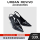 URBAN REVIVO2025春季新款女士金屬飾小貓跟空鞋UAWS50024 黑色 37