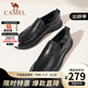 駱駝（CAMEL）皮鞋男新款真牛皮柔軟舒適商務(wù)休閑鞋中年爸爸套腳耐磨防滑正裝鞋 G14S155119黑色 42