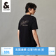 杰克·瓊斯（JACK&JONES）男裝短袖t恤男夏季新款潮流100%純棉休閑半袖T恤男士刺繡純色短袖 E40 黑色 M 175
