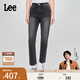 Lee【張凌赫代言】25新品422修身中腰直腳黑灰色女牛仔褲休閑潮流 黑灰色 28
