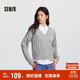 森馬（Semir）毛衣女冬刺繡V領(lǐng)絞花毛衫無(wú)袖襯衫氣質(zhì)學(xué)院風(fēng)兩件套101724107029