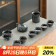 金鑲玉【龍泉青瓷】茶具套裝 手工家用陶瓷喝茶泡茶套裝送禮禮盒裝 龍泉青瓷石瓢壺套組