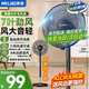 美菱（MeiLing）電風(fēng)扇家用落地扇輕音風(fēng)扇客廳臥室大風(fēng)量廣角搖頭臺式風(fēng)扇節能低噪臺地兩用 黑色升級機械款【升級7葉3檔加高加大】