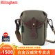 白金漢（Billingham）72單肩包旅行輕便男女通用1.38升無(wú)反數碼防水攝影包適用富士X100VI徠卡Q3索尼A7C II相機包 灰綠色尼龍/巧克力色皮 500148-54