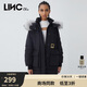 金羽杰冬季新潮羽絨派克服女中長(cháng)款大毛領(lǐng)連帽拼接羽絨服女士Y21806161